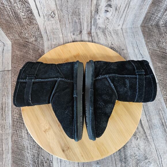 Bearpaw Val Suede Leather Wool Boot Toddler 6 Black Winter Sherpa Snow Outdoor - Picture 7 of 15